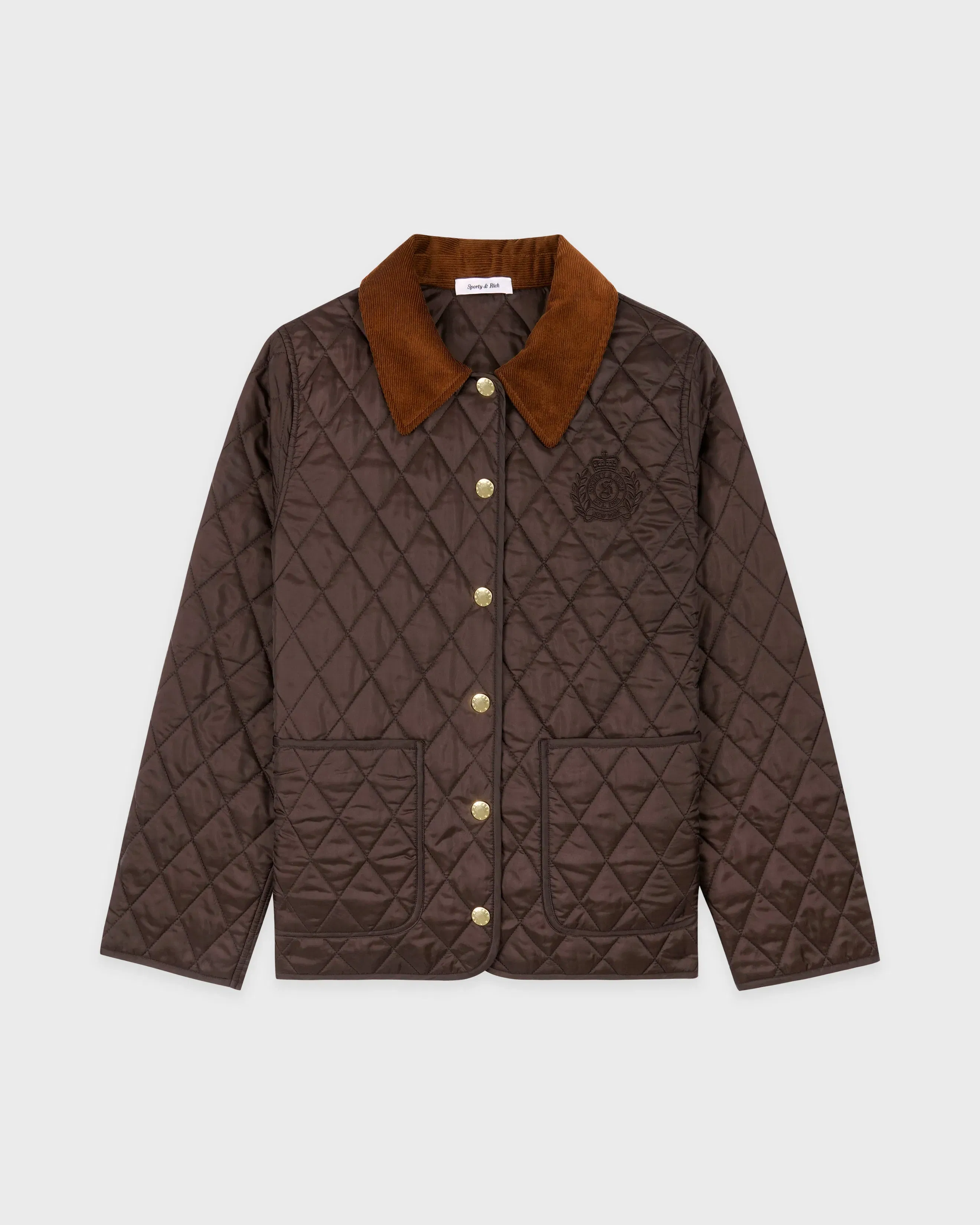 NY Crest Nylon Quilted Jacket - Chocolate