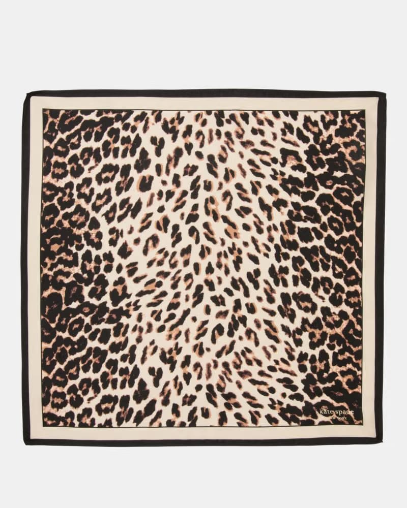 Downtown Leopard Silk Square Scarf