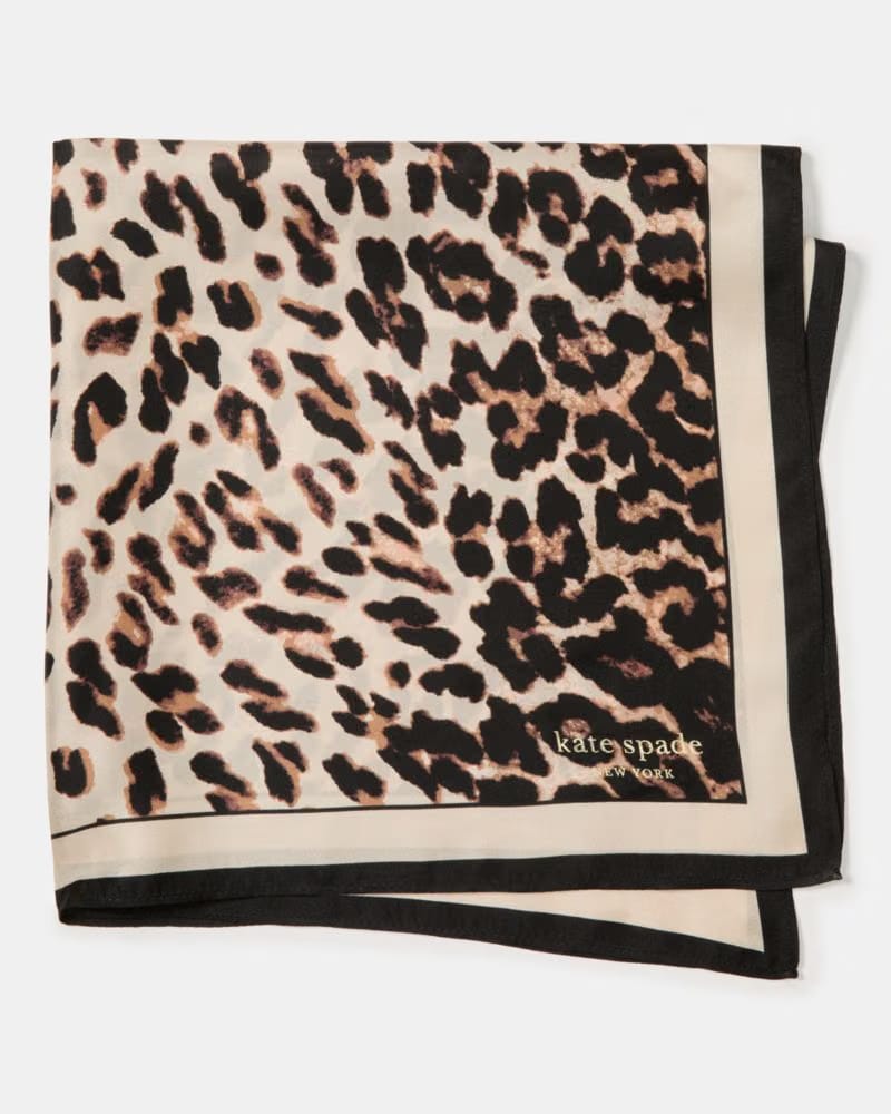 Downtown Leopard Silk Square Scarf