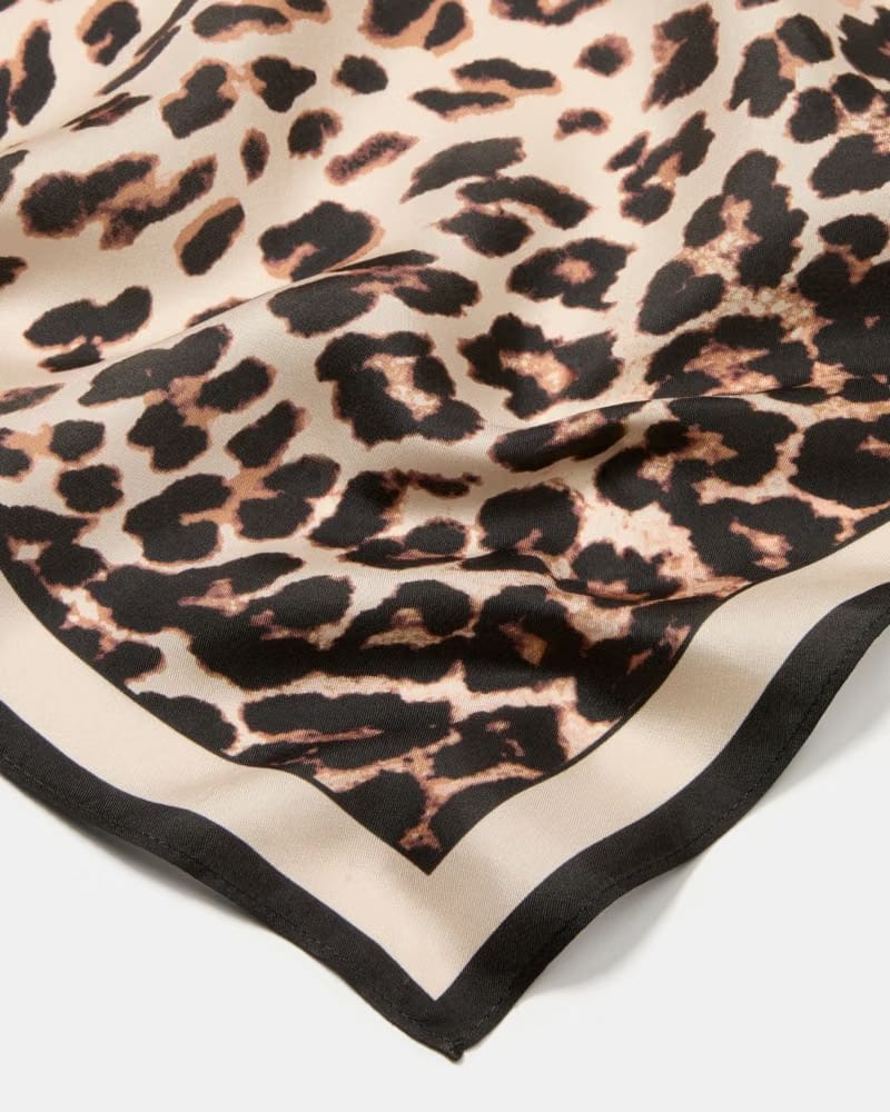 Downtown Leopard Silk Square Scarf