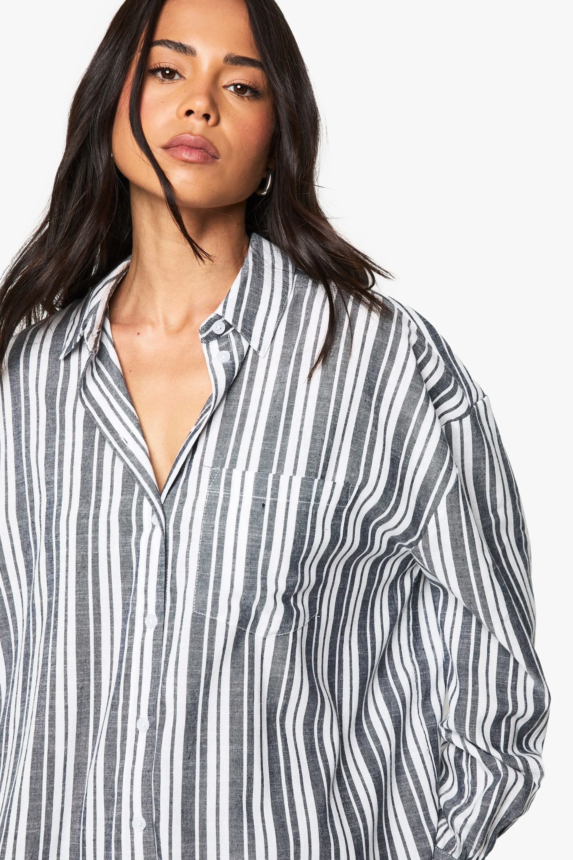 Stripe Long Sleeve Shirt & Shorts Co-ord