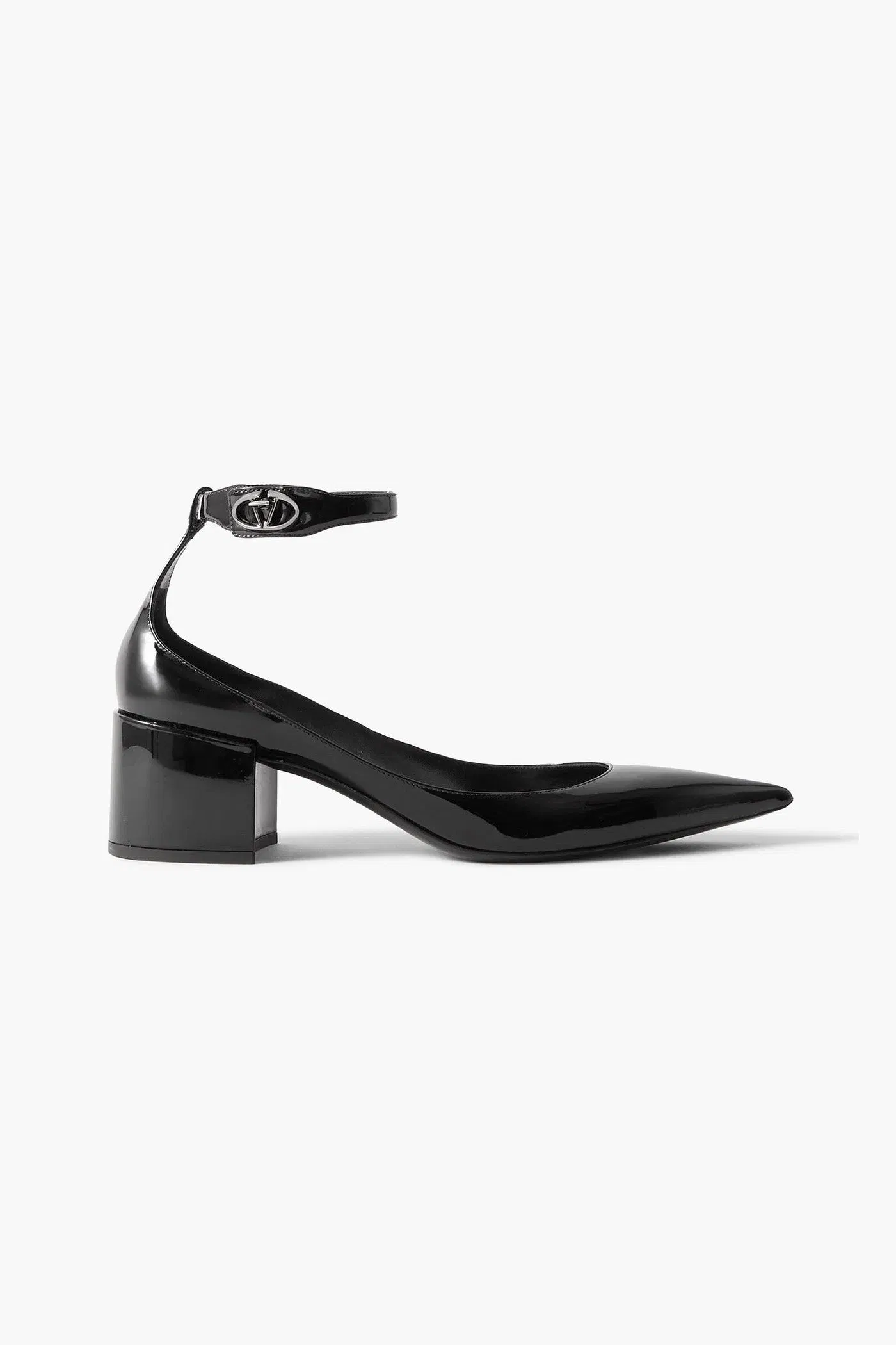 Valentino Garavani Lockette Patent-Leather Pumps Black Women's