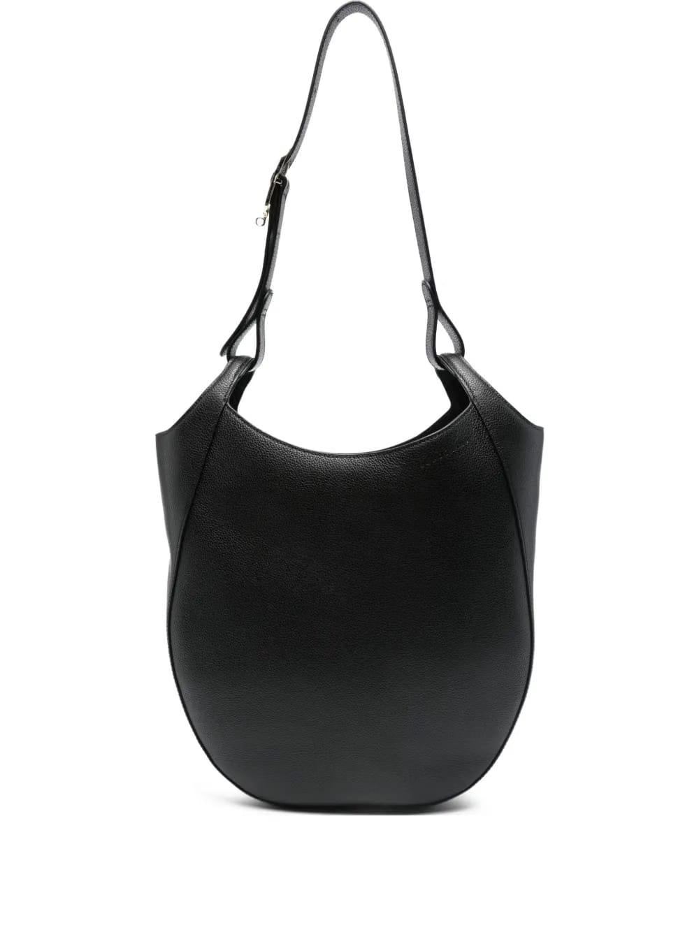 curved leather shoulder bag