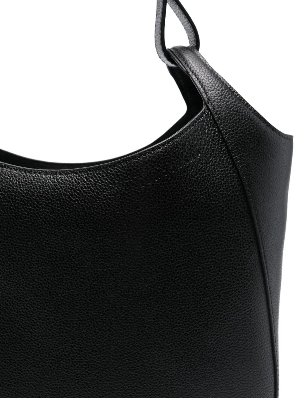 curved leather shoulder bag