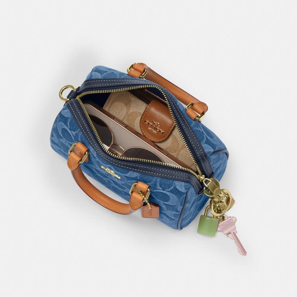 Mini Rowan Crossbody Bag In Signature Denim