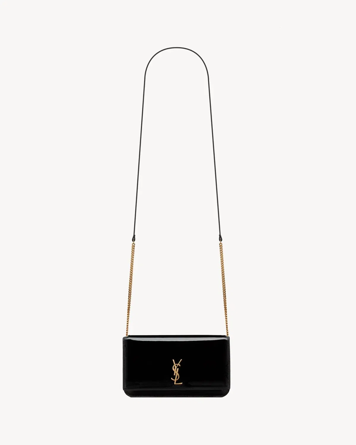 CASSANDRE phone holder IN PATENT LEATHER BLACK