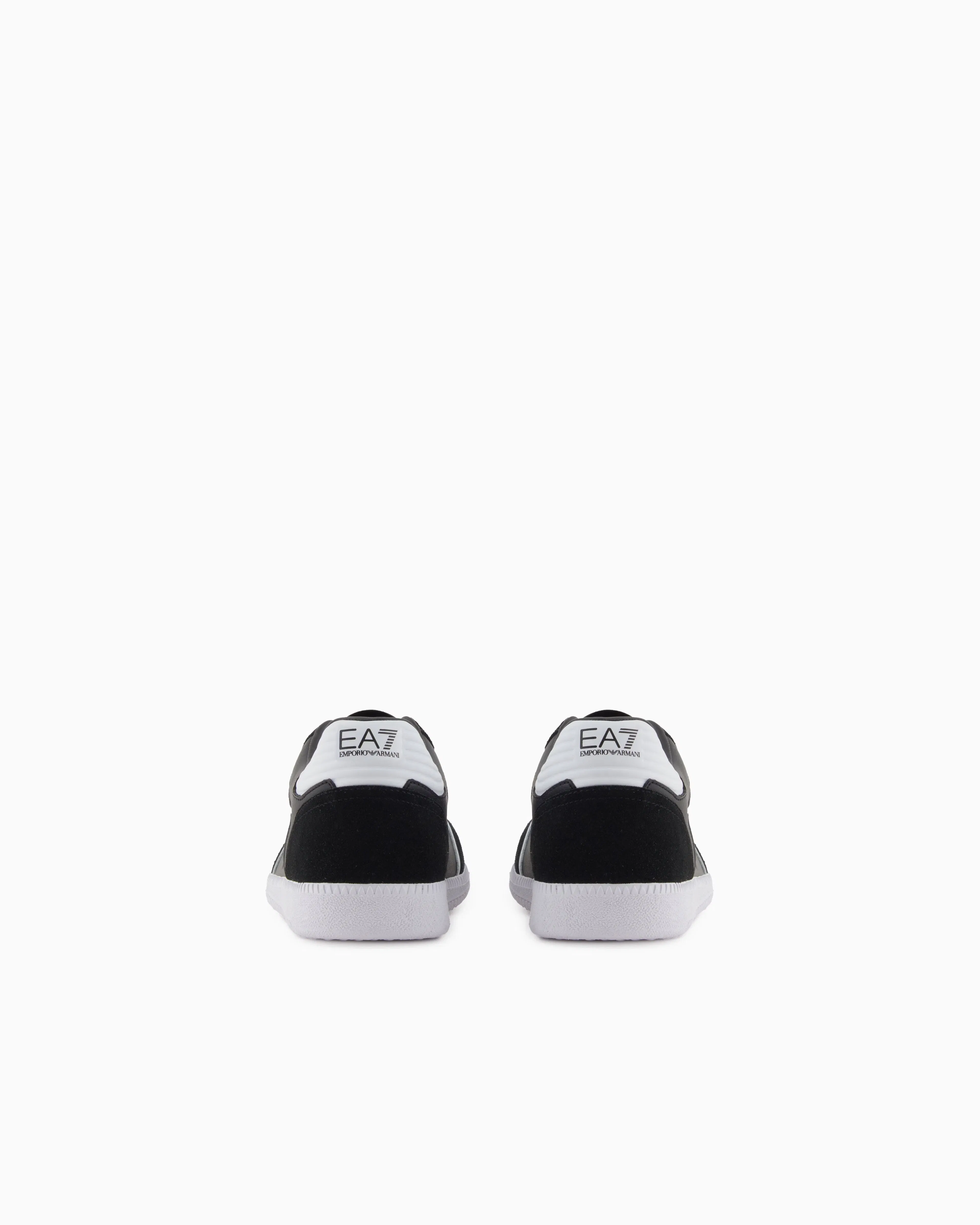Ea7 High-Top Sneaker In Leather And Suede New Heritage Eagle Black