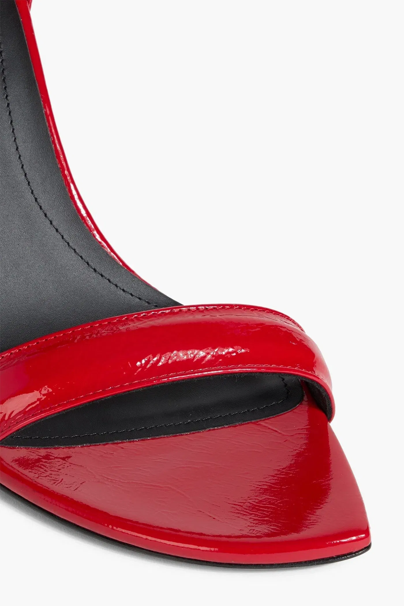 Balmain Moneta Patent-Leather Sandals Red Women's