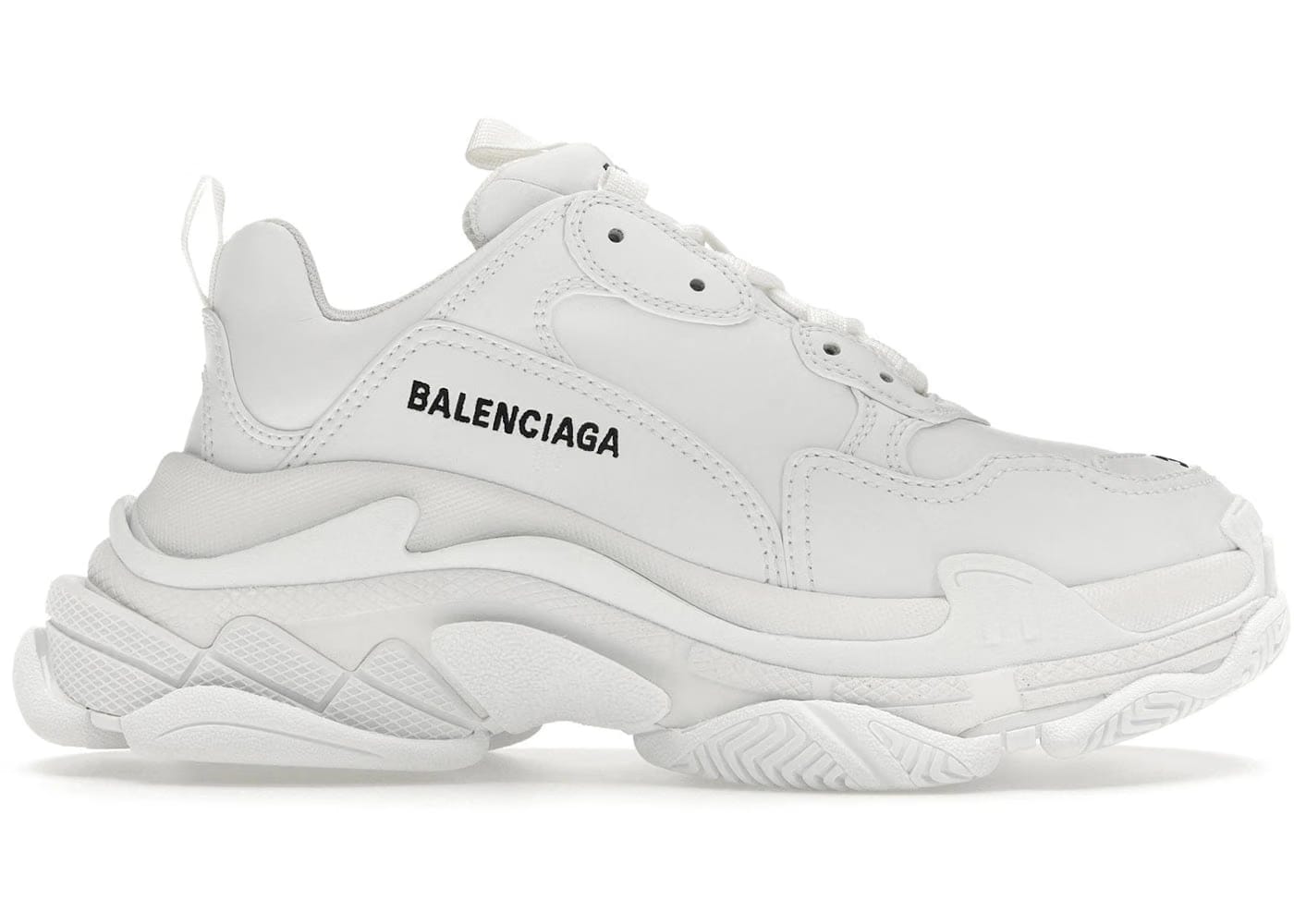 Balenciaga Triple S Synthetic Leather Triple White Womens