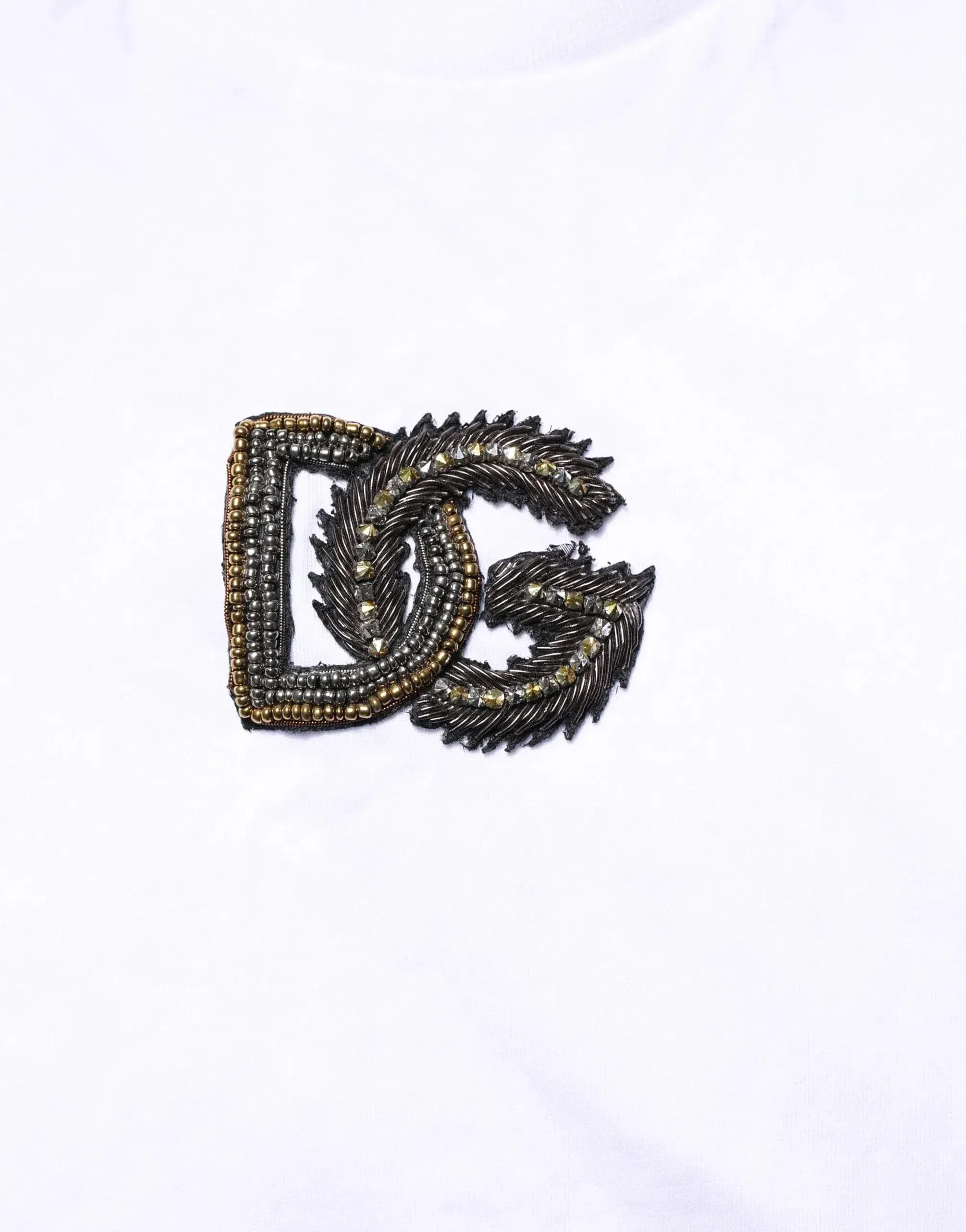 Dolce & Gabbana DG Embellished Cotton T-Shirt