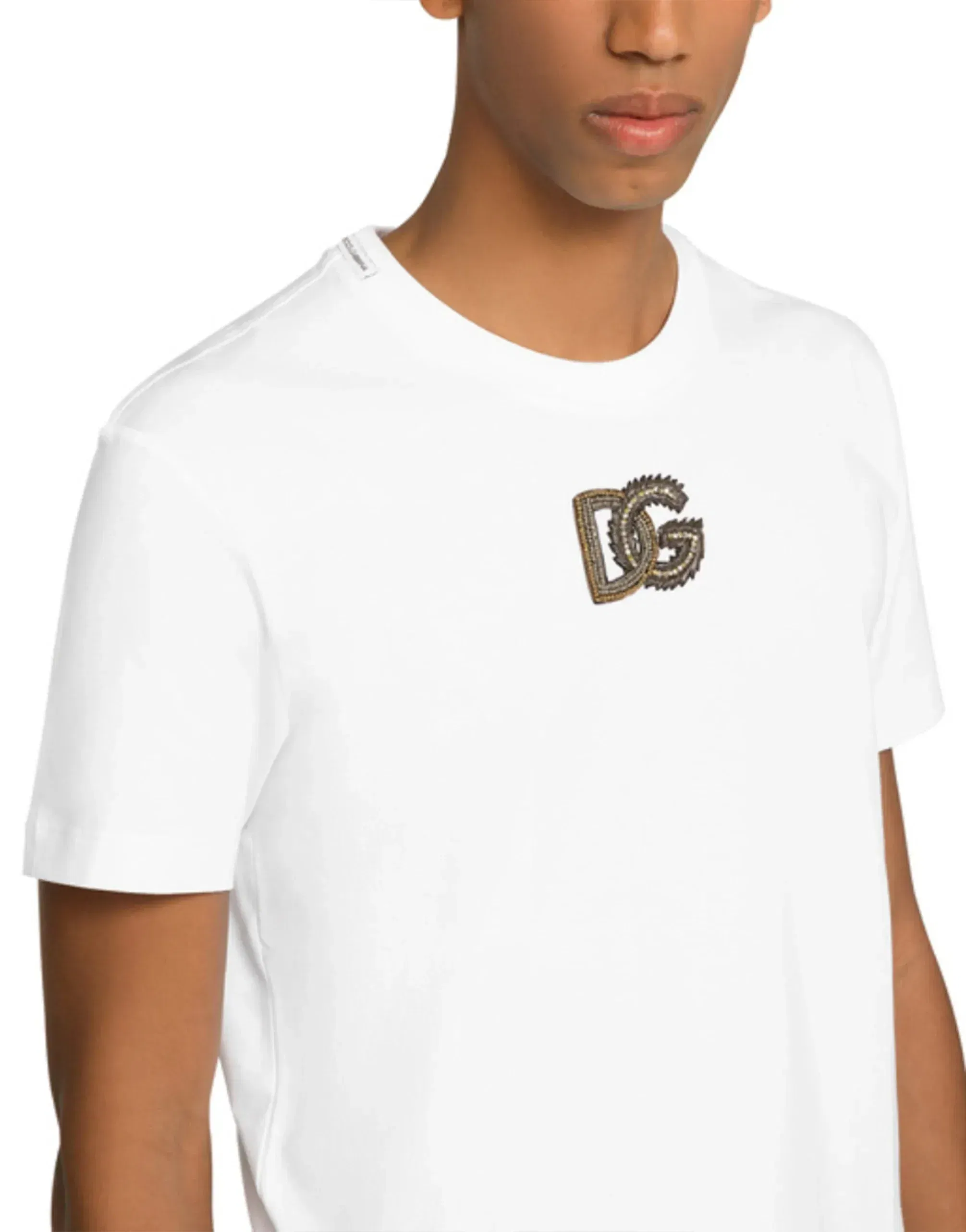 Dolce & Gabbana DG Embellished Cotton T-Shirt