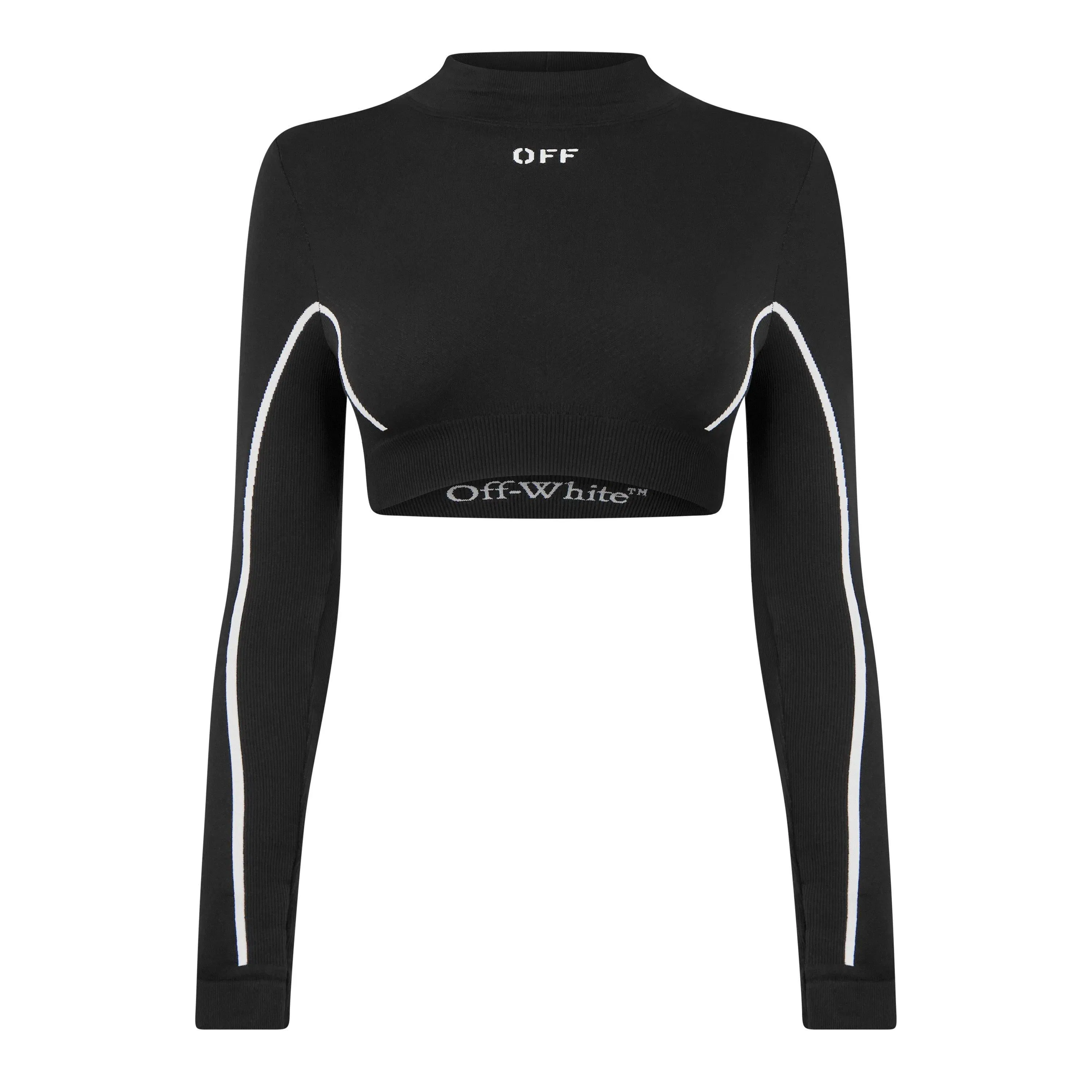 Long Sleeve Seamless Logo Crop Top