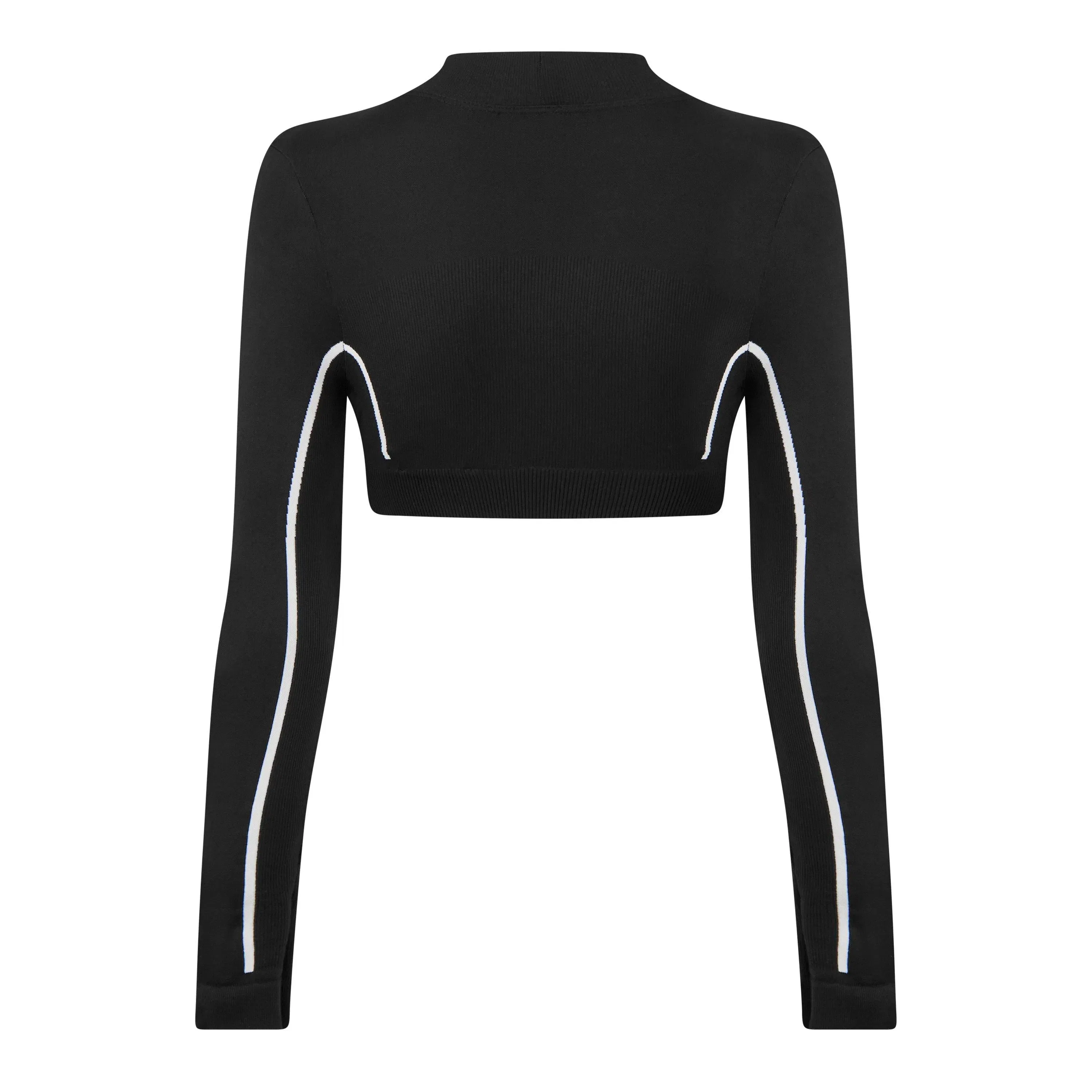 Long Sleeve Seamless Logo Crop Top