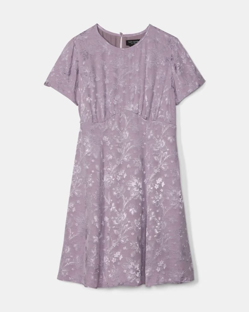 Fluid Jacquard Empire Waisted Mini Dress