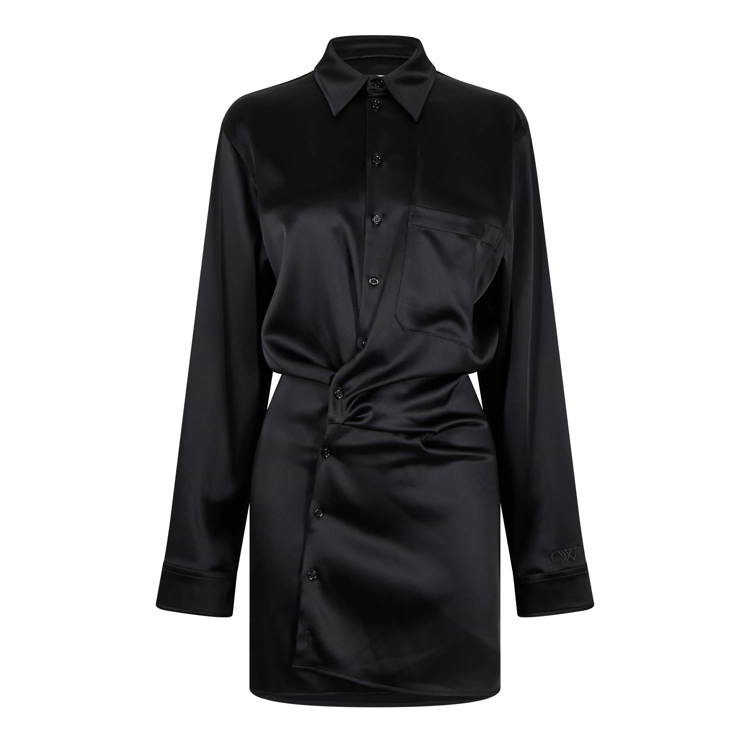 Asymmetric Ruched Mini Dress