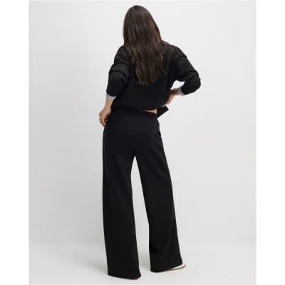 Black Premium Drawstring Wide Leg Joggers