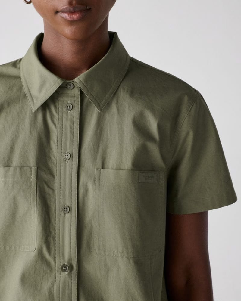 Pleated Utility Shirtdress