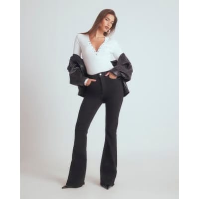 Black High Waisted Sculpt Flare Jeans