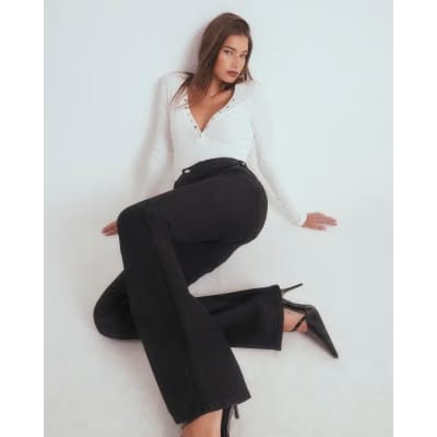 Black High Waisted Sculpt Flare Jeans