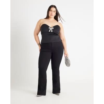 Black High Waisted Sculpt Flare Jeans