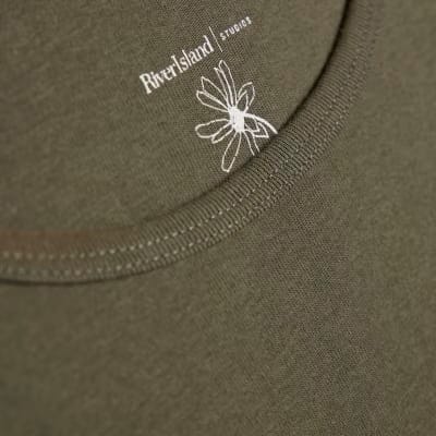 Khaki Cotton Long Sleeve Fitted Top