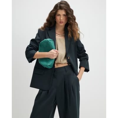 Green Long Sleeve Oversized Blazer