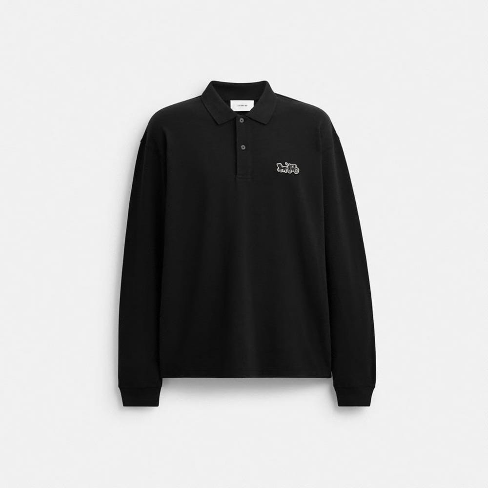 Horse And Carriage Long Sleeve Polo