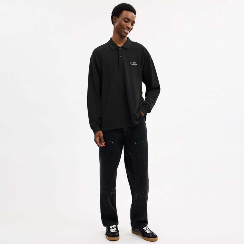 Horse And Carriage Long Sleeve Polo