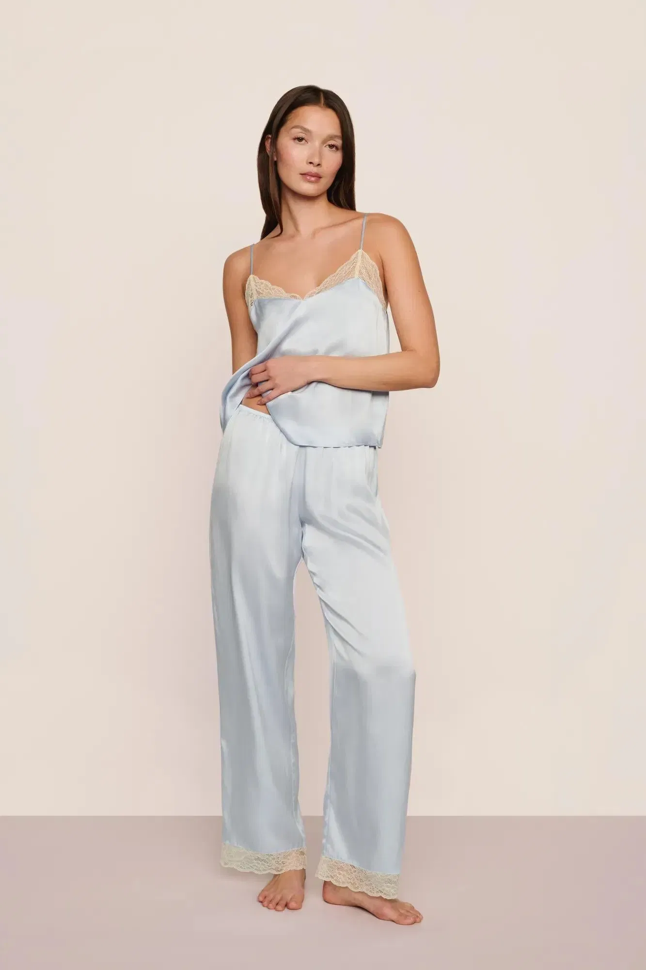Washable Silk Lace Cami & Pant Set