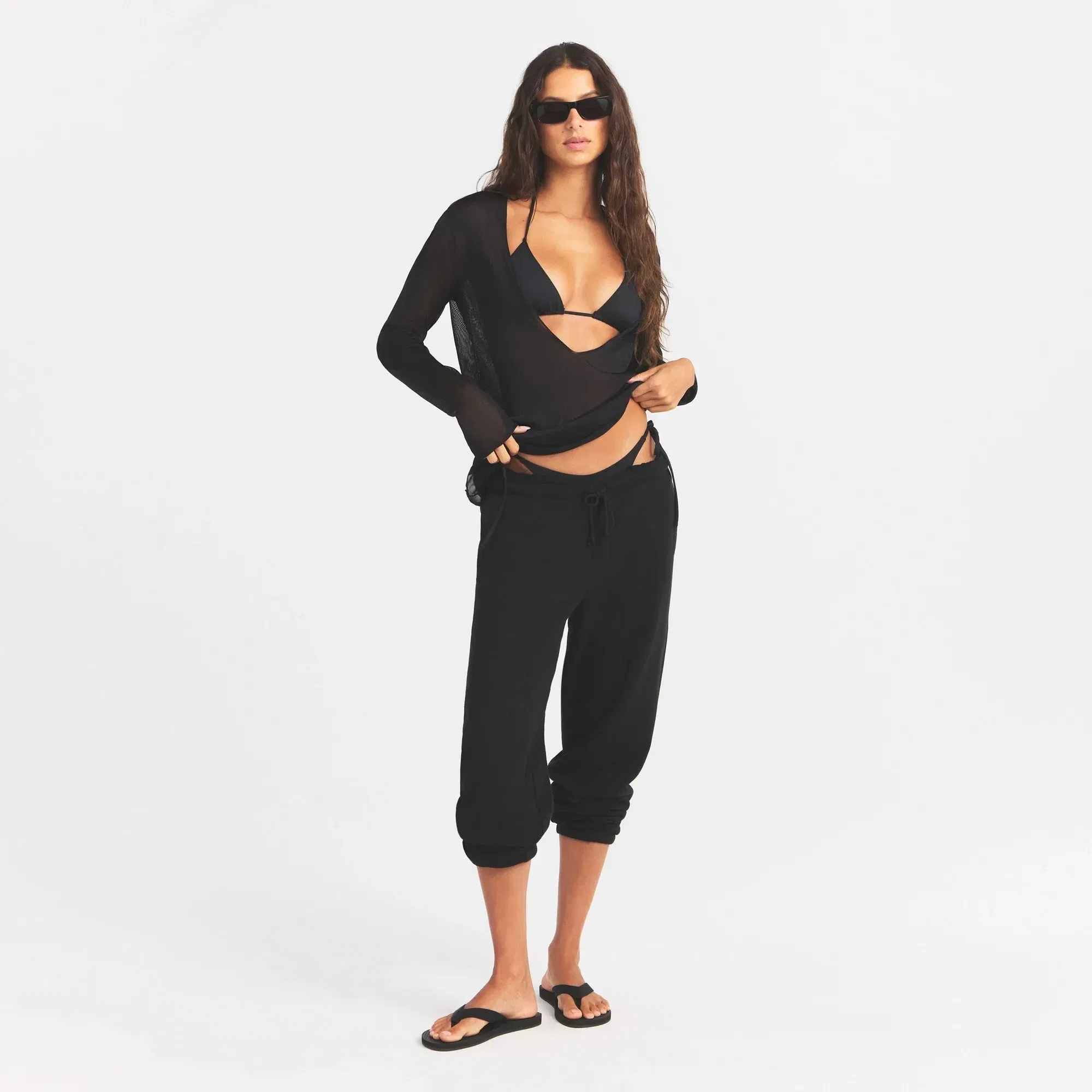 Slinky Knit Deep Plunge Top