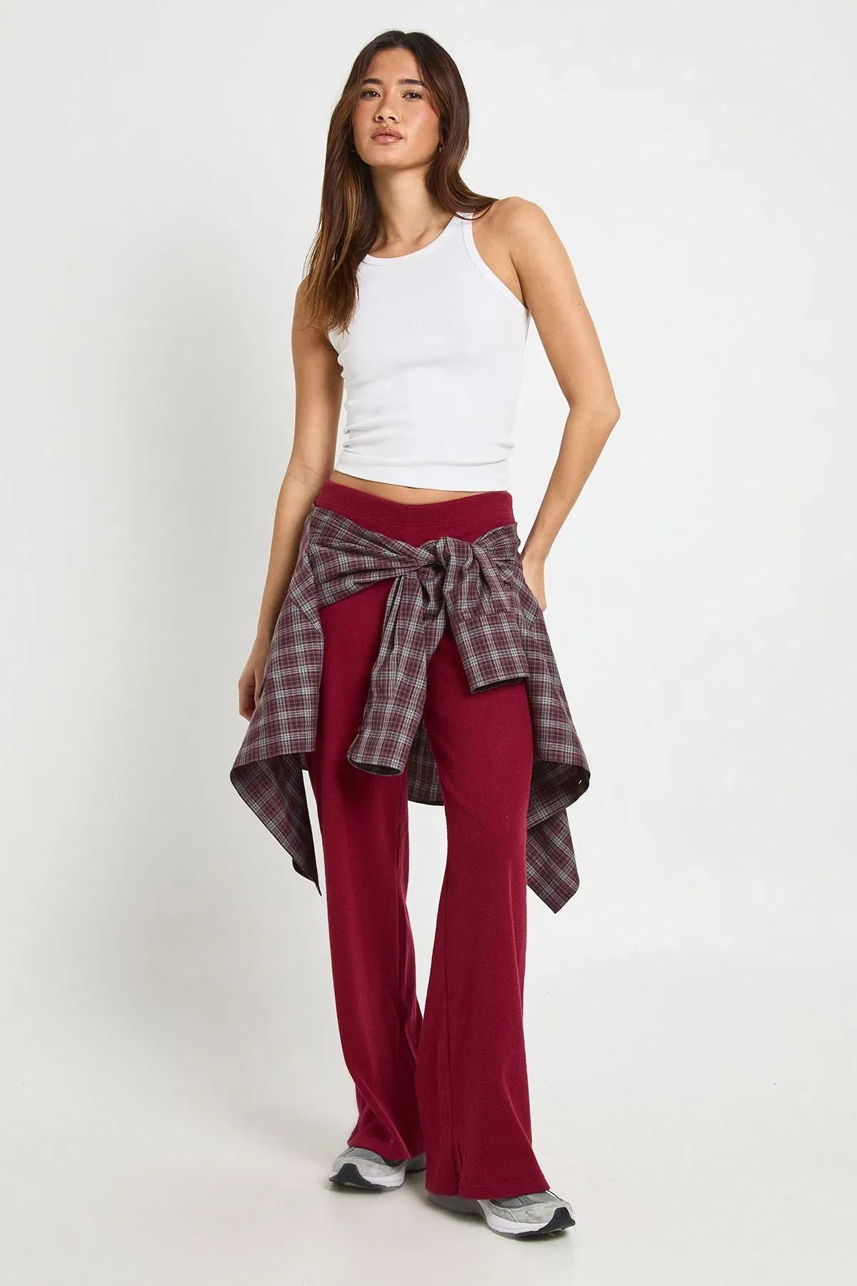 Brushed Rib Wide Leg Trouser
