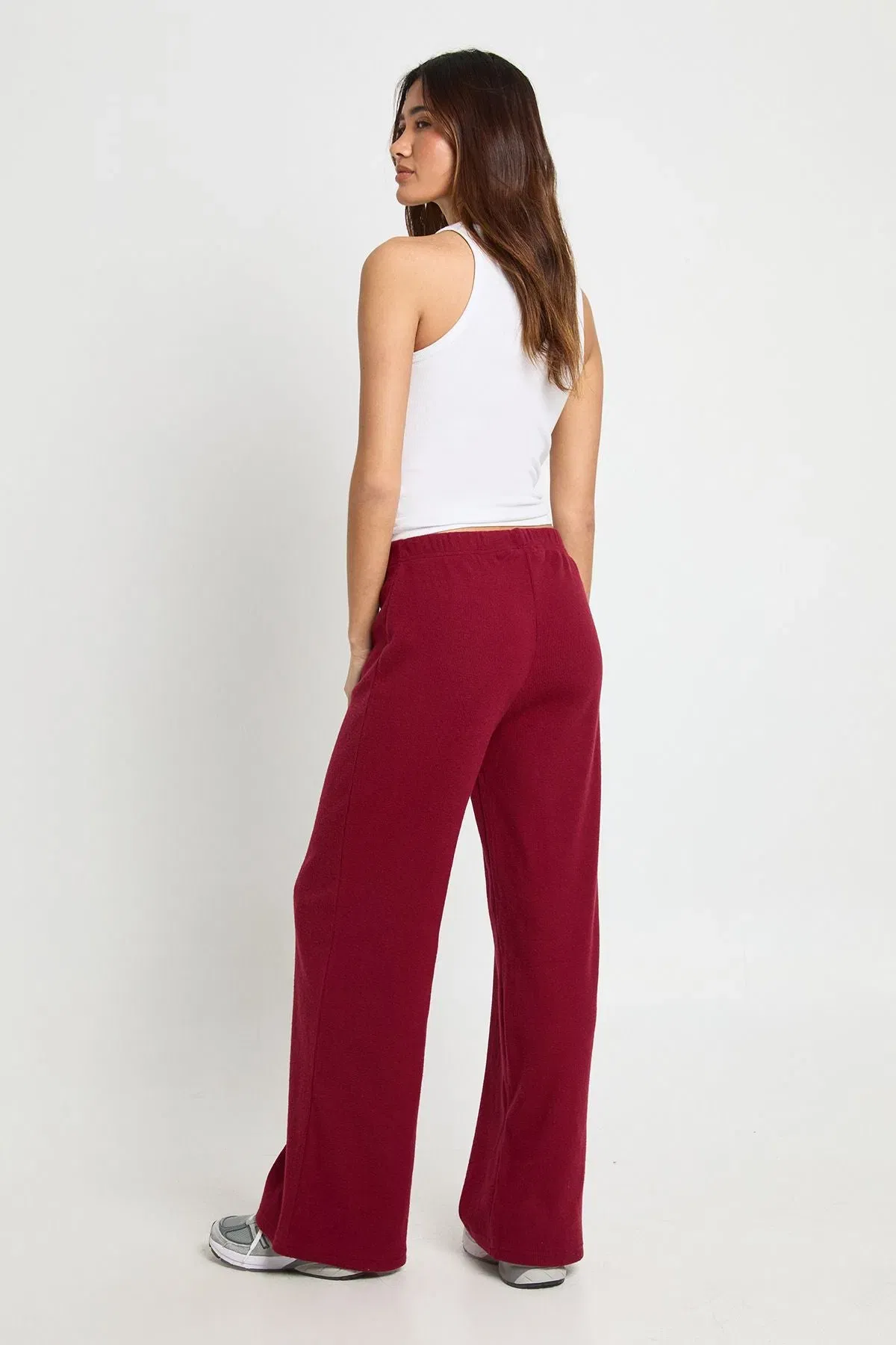 Brushed Rib Wide Leg Trouser