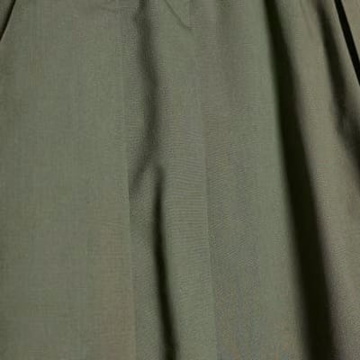 Khaki Poplin Barrel Leg Trousers