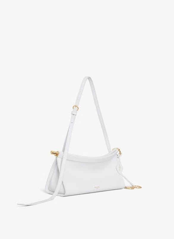 Optic White - Le Click East West Small Bag In Leather