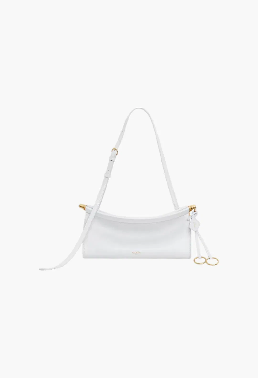 Optic White - Le Click East West Small Bag In Leather