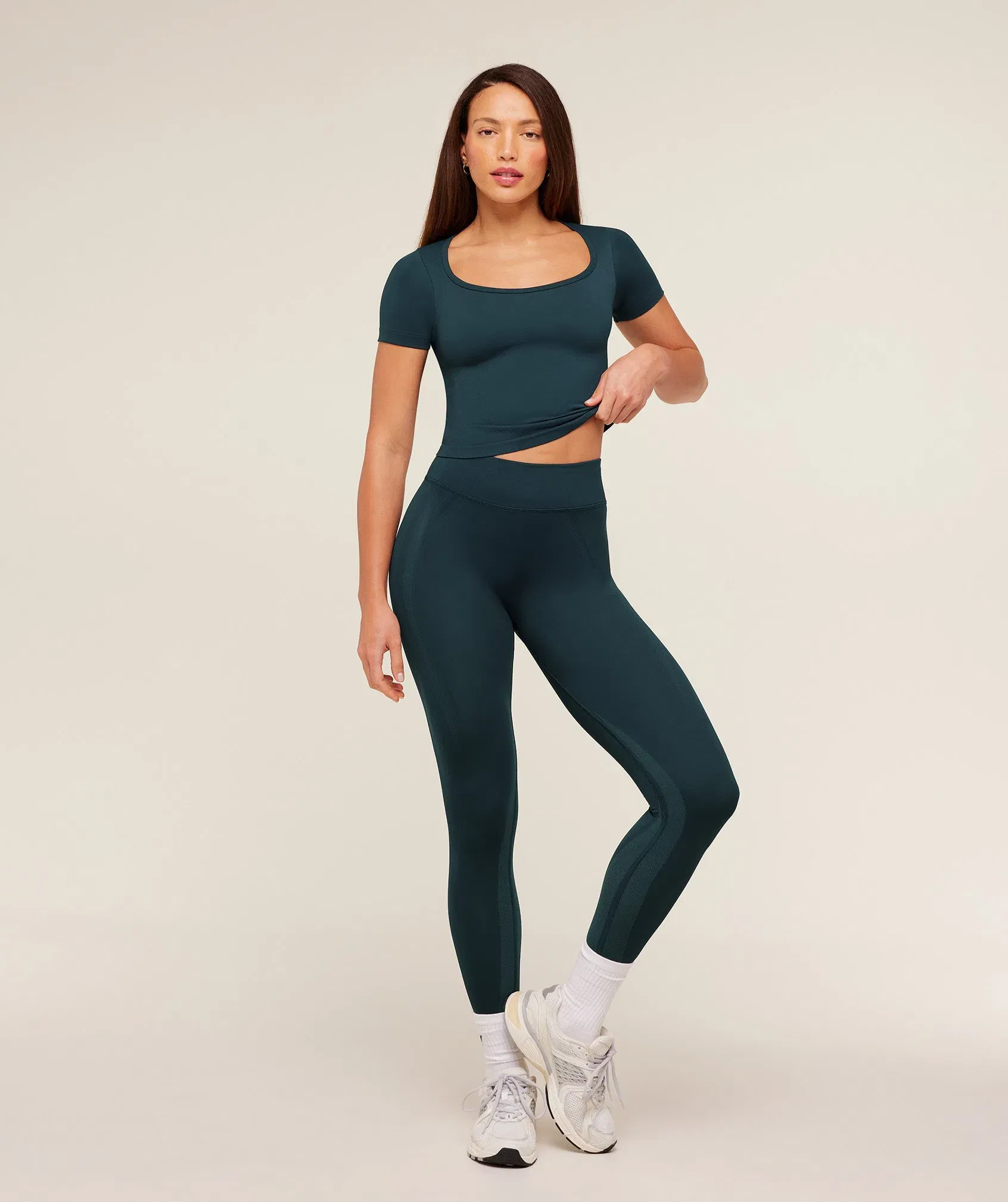 Gymshark Weekend Seamless Short Sleeve Top - Deep Petrol Blue / Stealth Blue