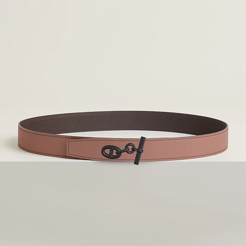 Yachting belt buckle & Reversible leather strap 32 mm