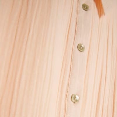 Pink Cotton Belted Mini Shirt Dress