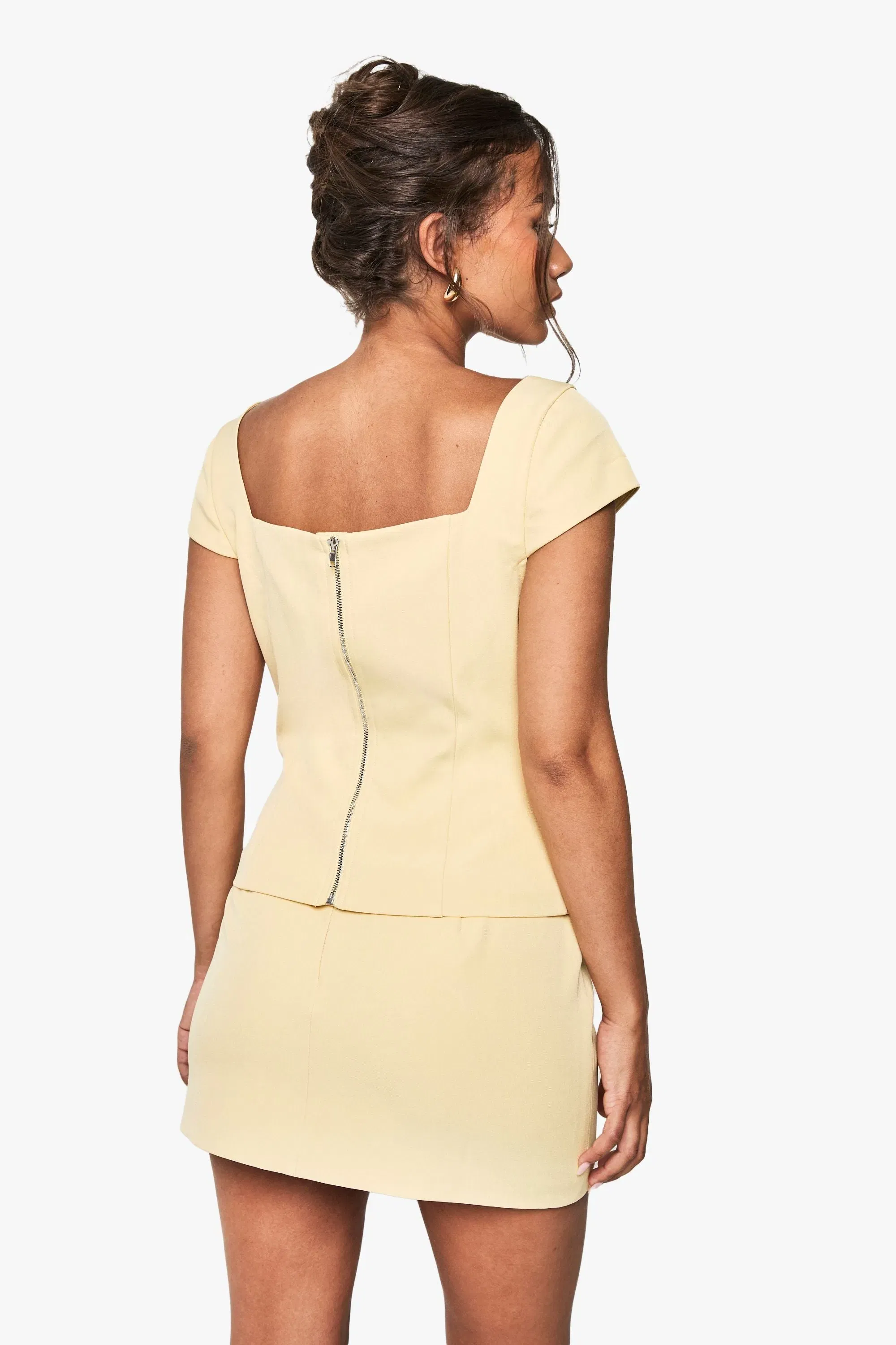 Side Button Detail Mini Skirt