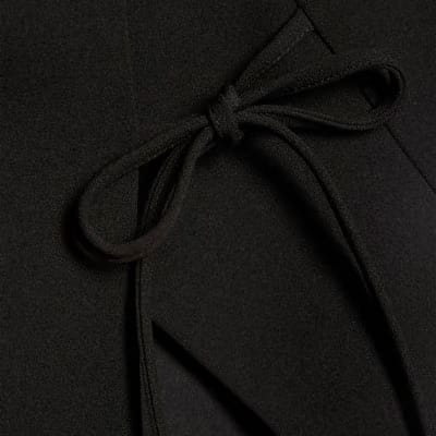 Black Asymmetric Bow Tie Front Waistcoat