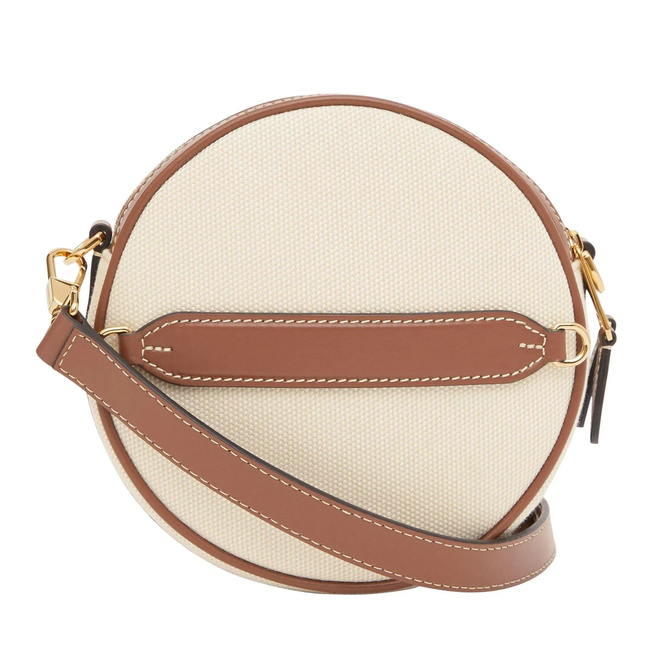 Logo Graphic Cotton Canvas And Leather Louise Mini Round Bag