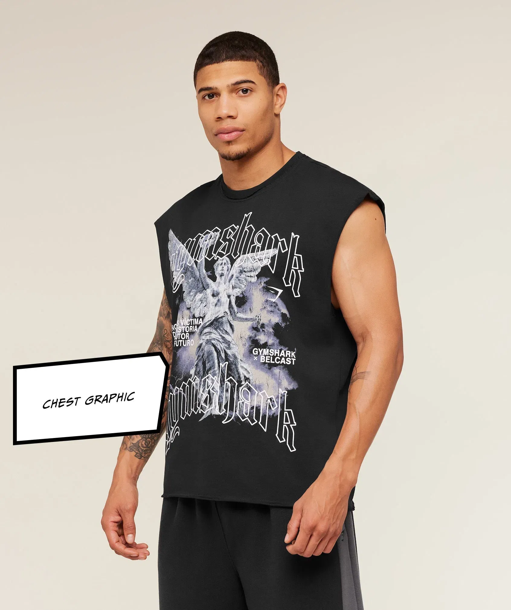 Gymshark x Carlos Belcast Cut off T-Shirt - GS Black