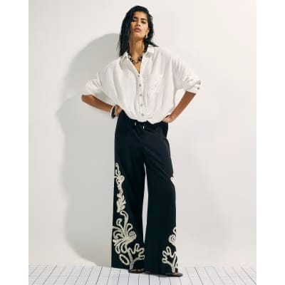White Linen Blend Shirt