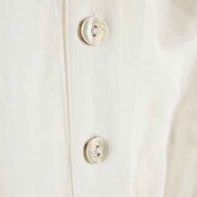 White Linen Blend Shirt