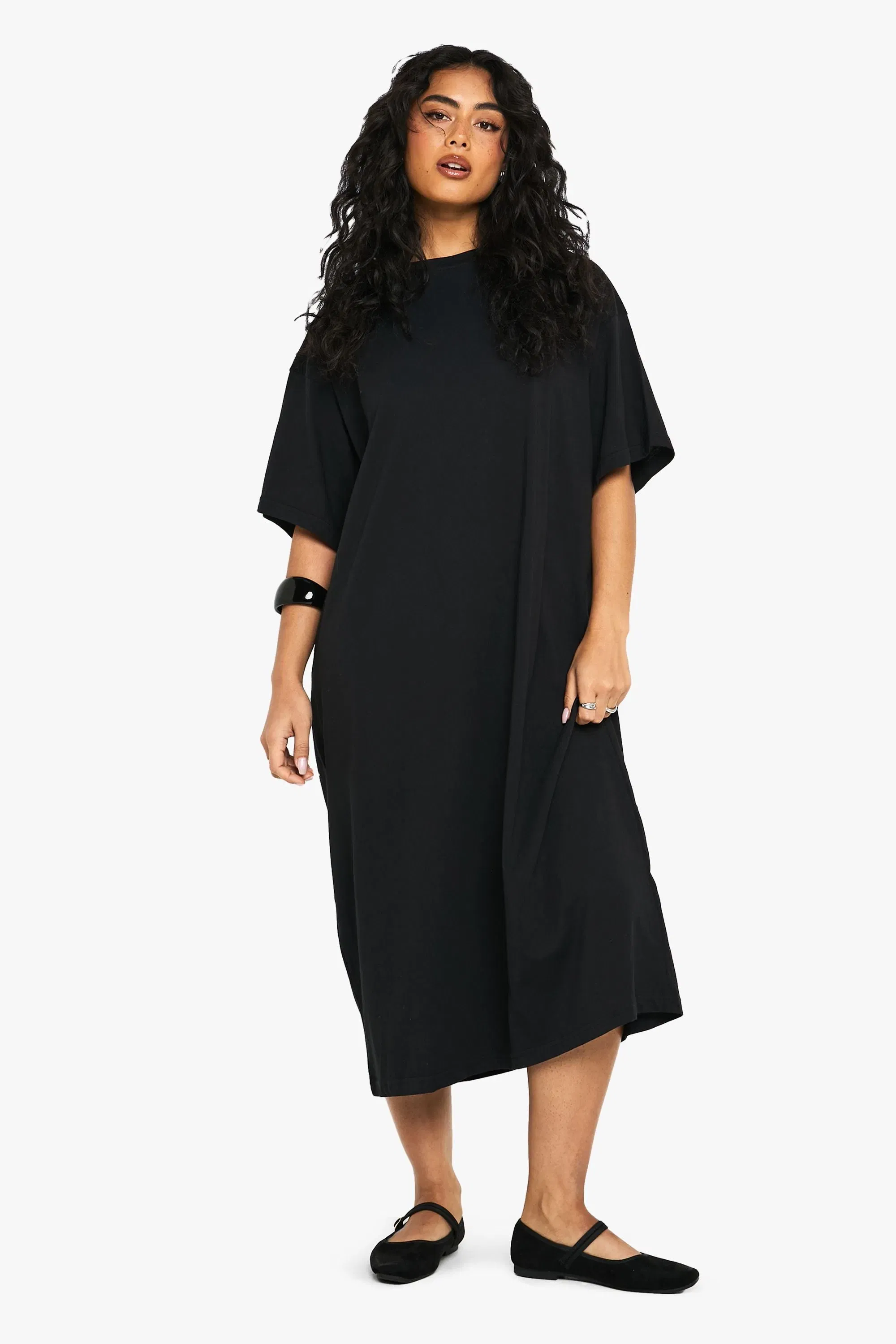 Cotton Super Oversized Midi T-shirt Dress