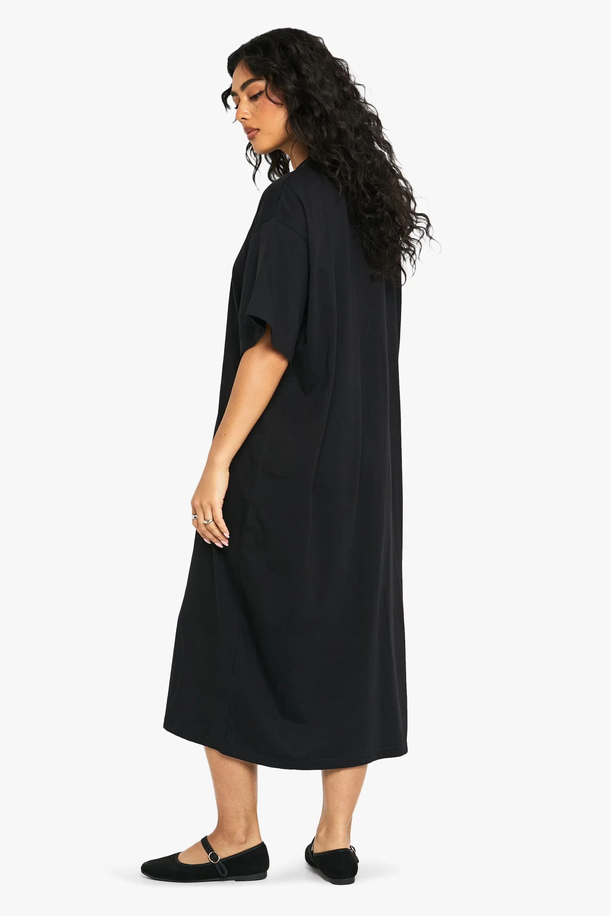 Cotton Super Oversized Midi T-shirt Dress