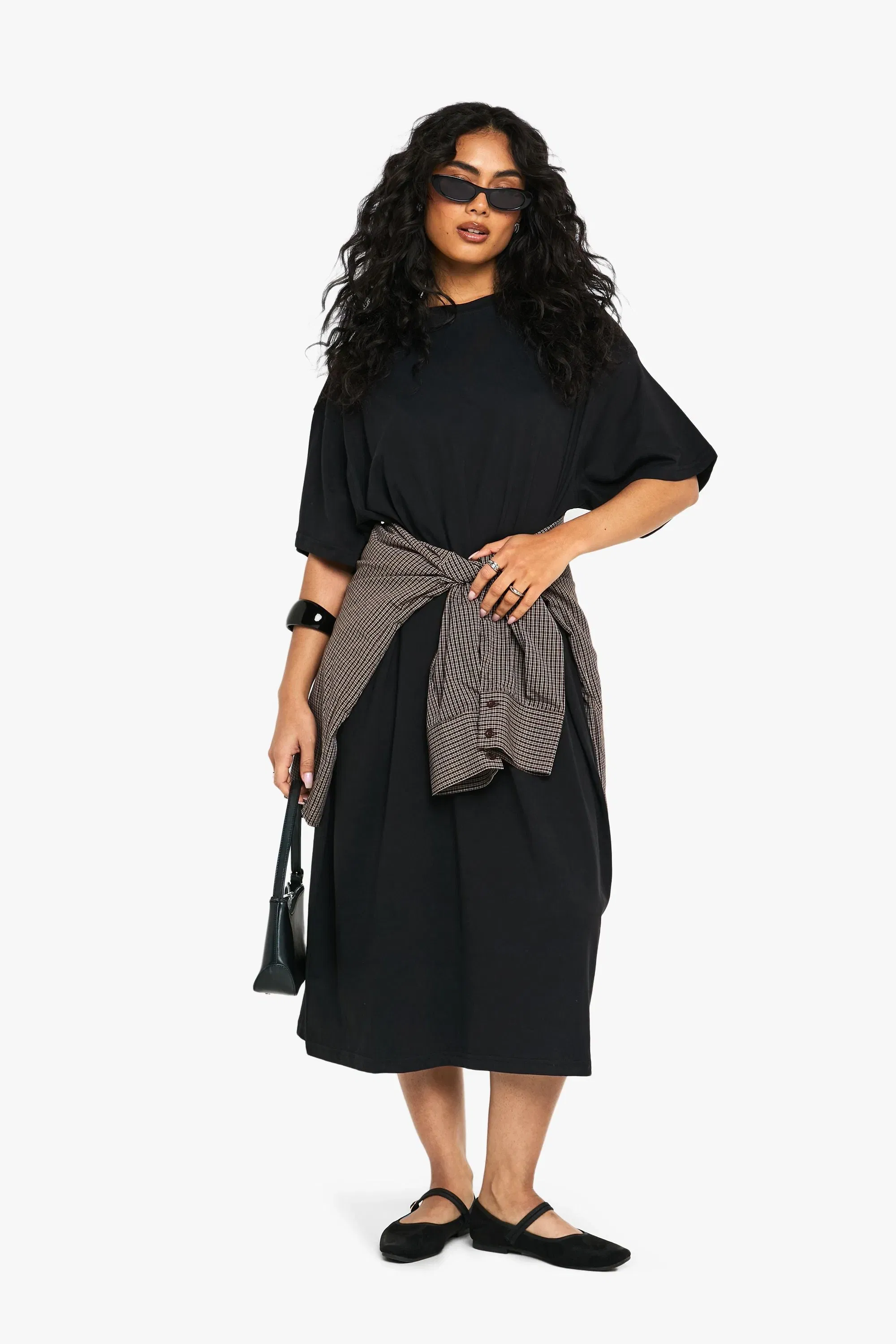 Cotton Super Oversized Midi T-shirt Dress