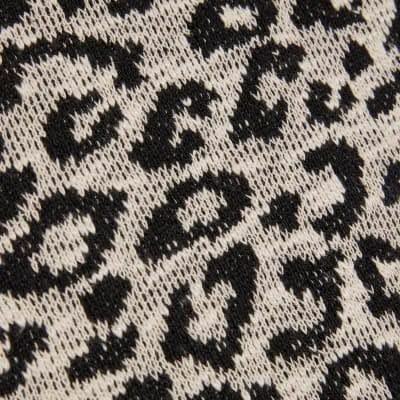 Brown Animal Print Whipstitch T-Shirt