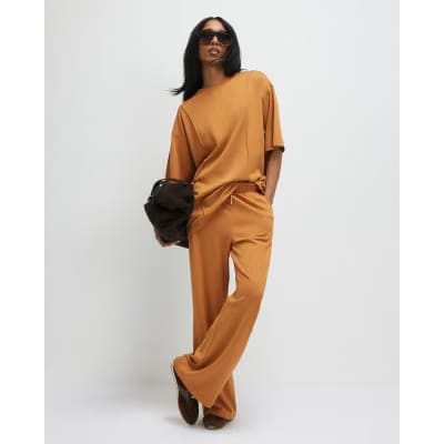 Orange Oversized Seam Front T-Shirt