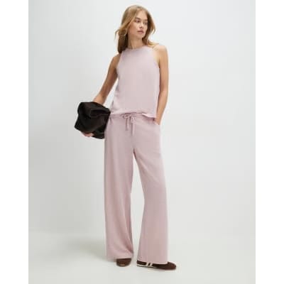 Pink Sleeveless Metallic vest Top